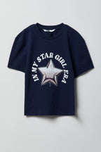 T-shirt en coton lourd de luxe imprimé pour fille