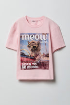 Girls Luxe Heavy Cotton Animal Graphic T-Shirt