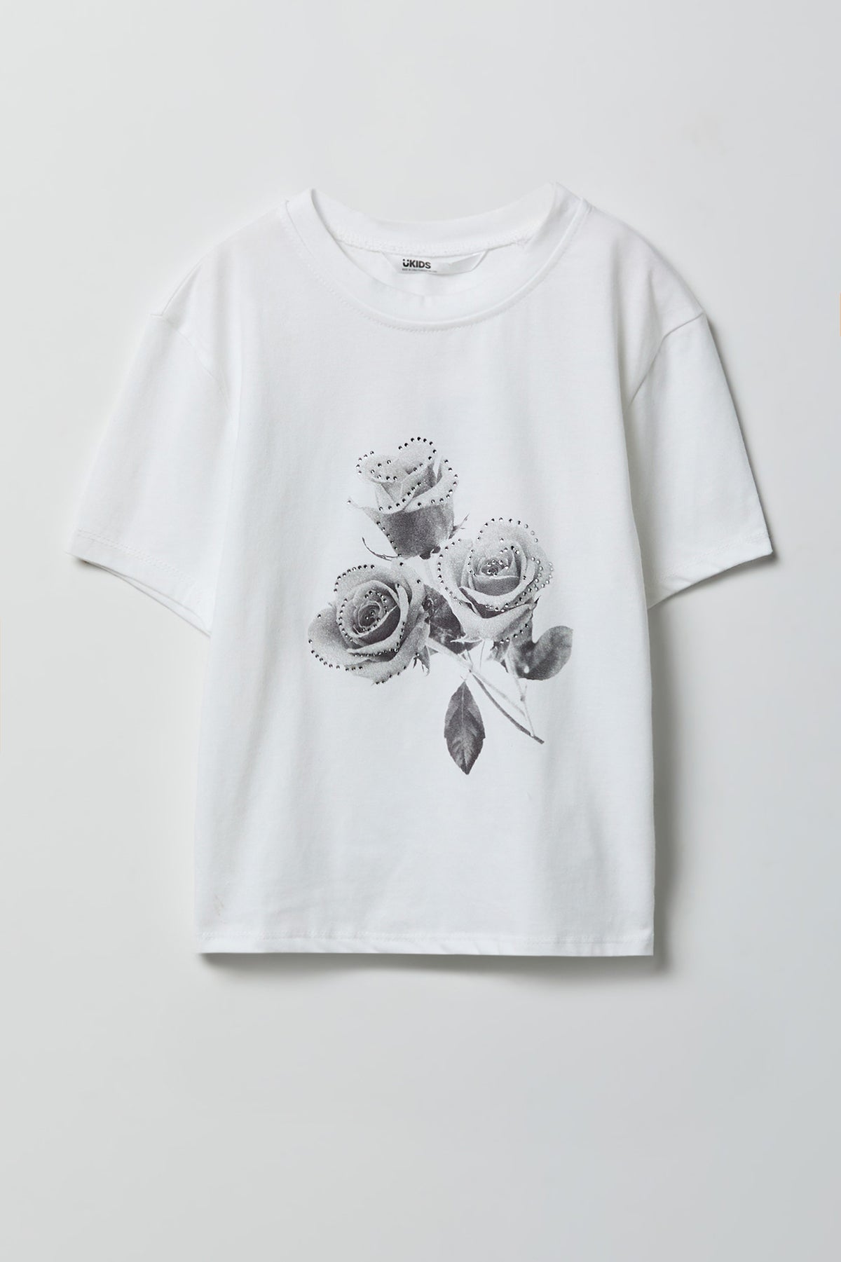 Girls Floral Graphic T-Shirt - Off White