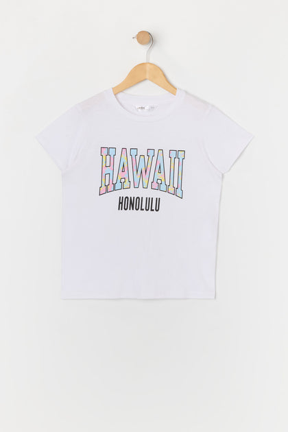 T-shirt à imprimé Hawaii pour fille