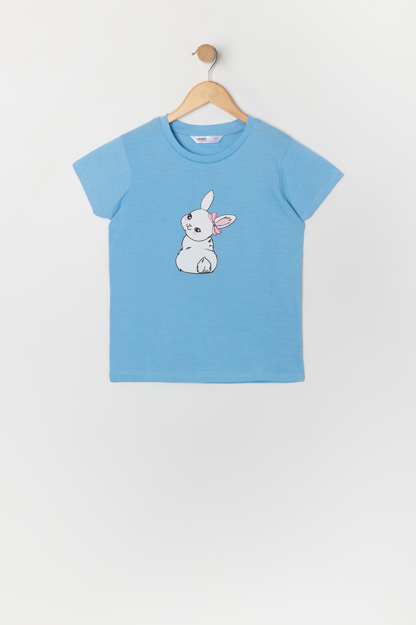 Girls Bunny Bow Graphic T-Shirt