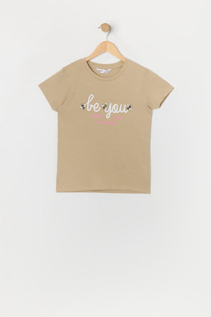 T-shirt à imprimé Be You pour fille