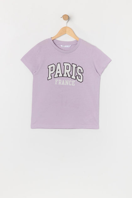 T-shirt à imprimé Paris pour fille