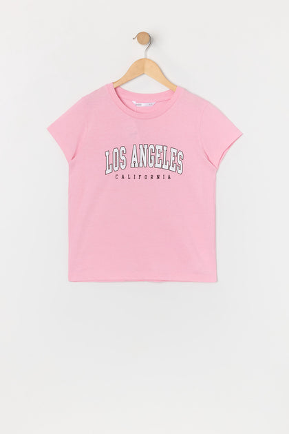 T-shirt à imprimé Los Angeles Cali pour fille