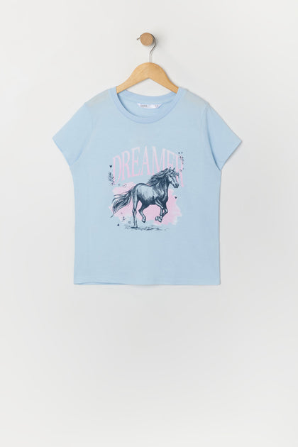 T-shirt à imprimé Dreamer Horse pour fille