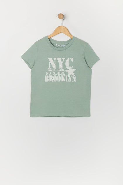 T-shirt à imprimé Brooklyn NY pour fille