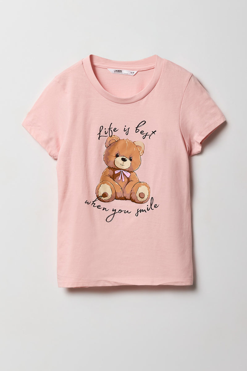 Girls Smile Graphic T-Shirt
