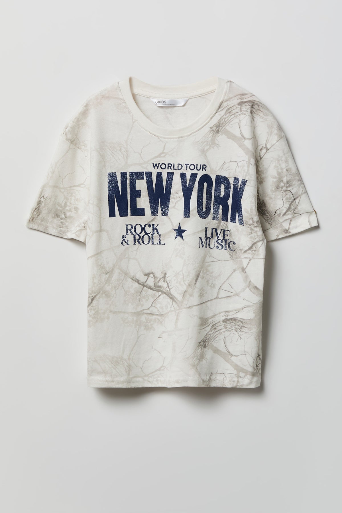 T-shirt à imprimé New York avec motif camouflage pour fille