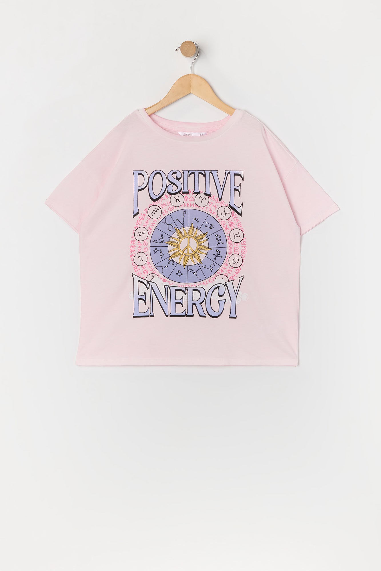Girls Oversized Positive Energy Graphic T-Shirt