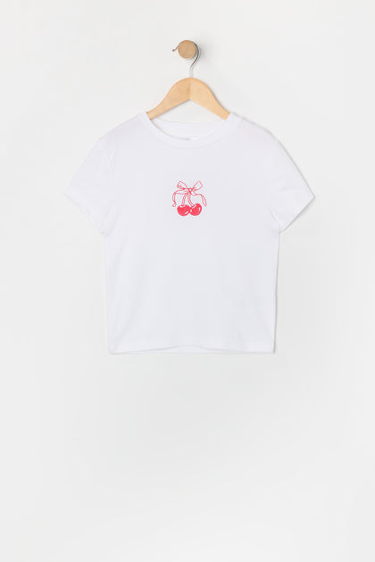 T-shirt avec motif brodé Cerise pour fille