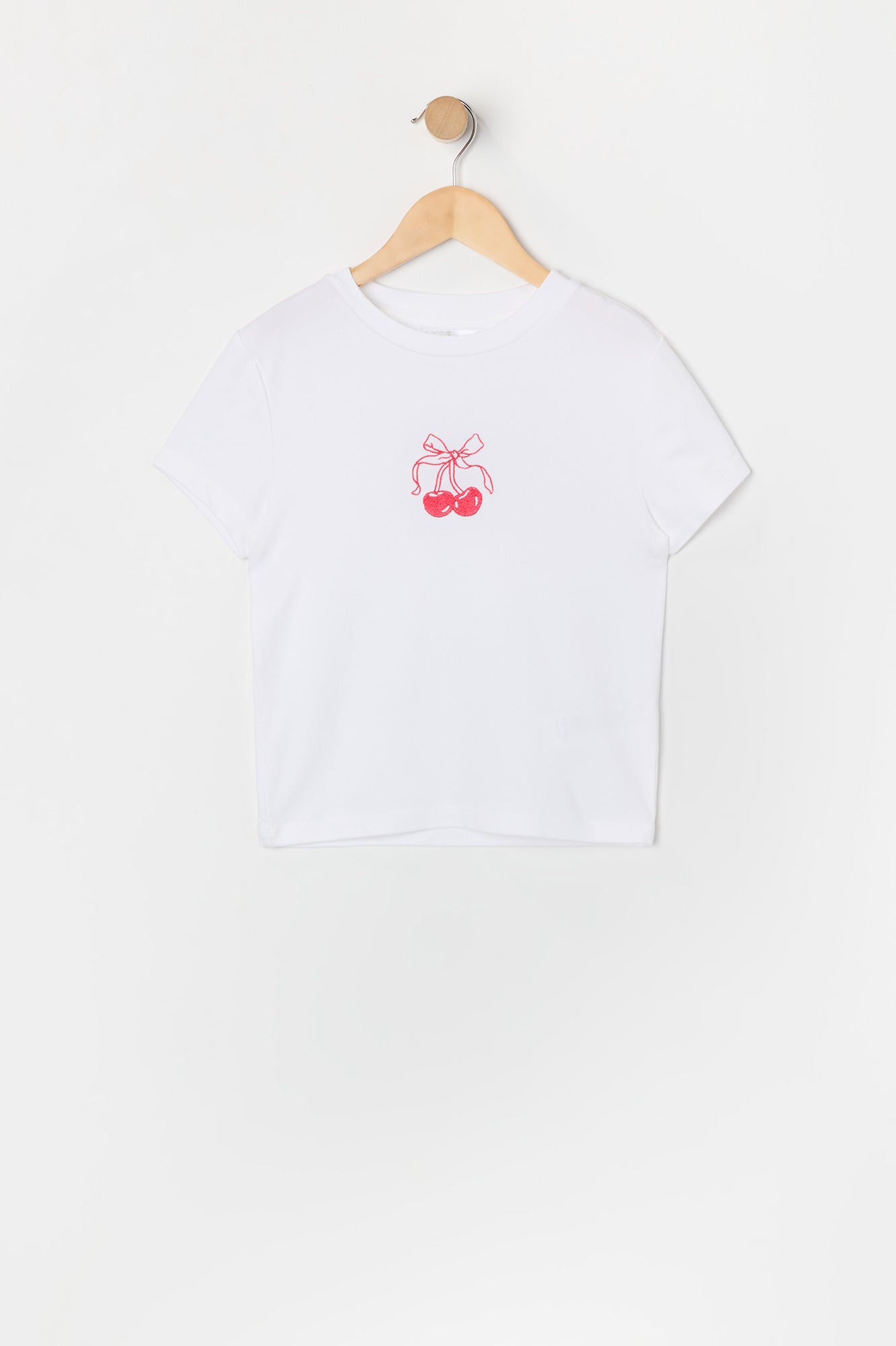 Girls Cherry Embroidered T-Shirt