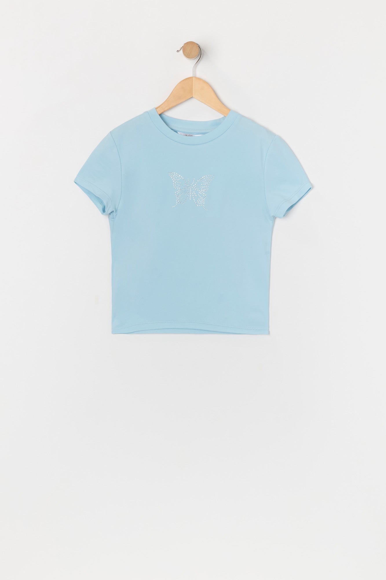 T-shirt à imprimé Papillon avec pierres du Rhin pour fille