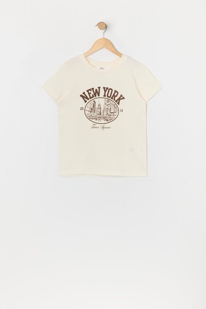 T-shirt à imprimé New York Times Square pour fille