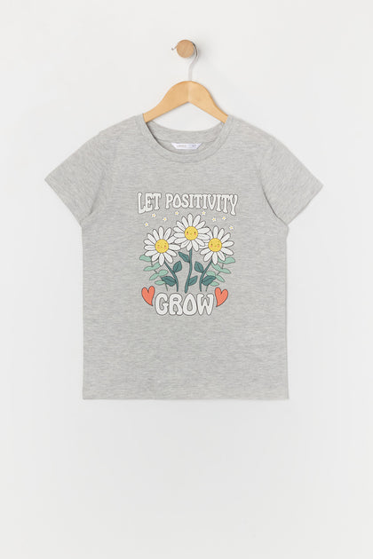T-shirt à imprimé Positivity pour fille