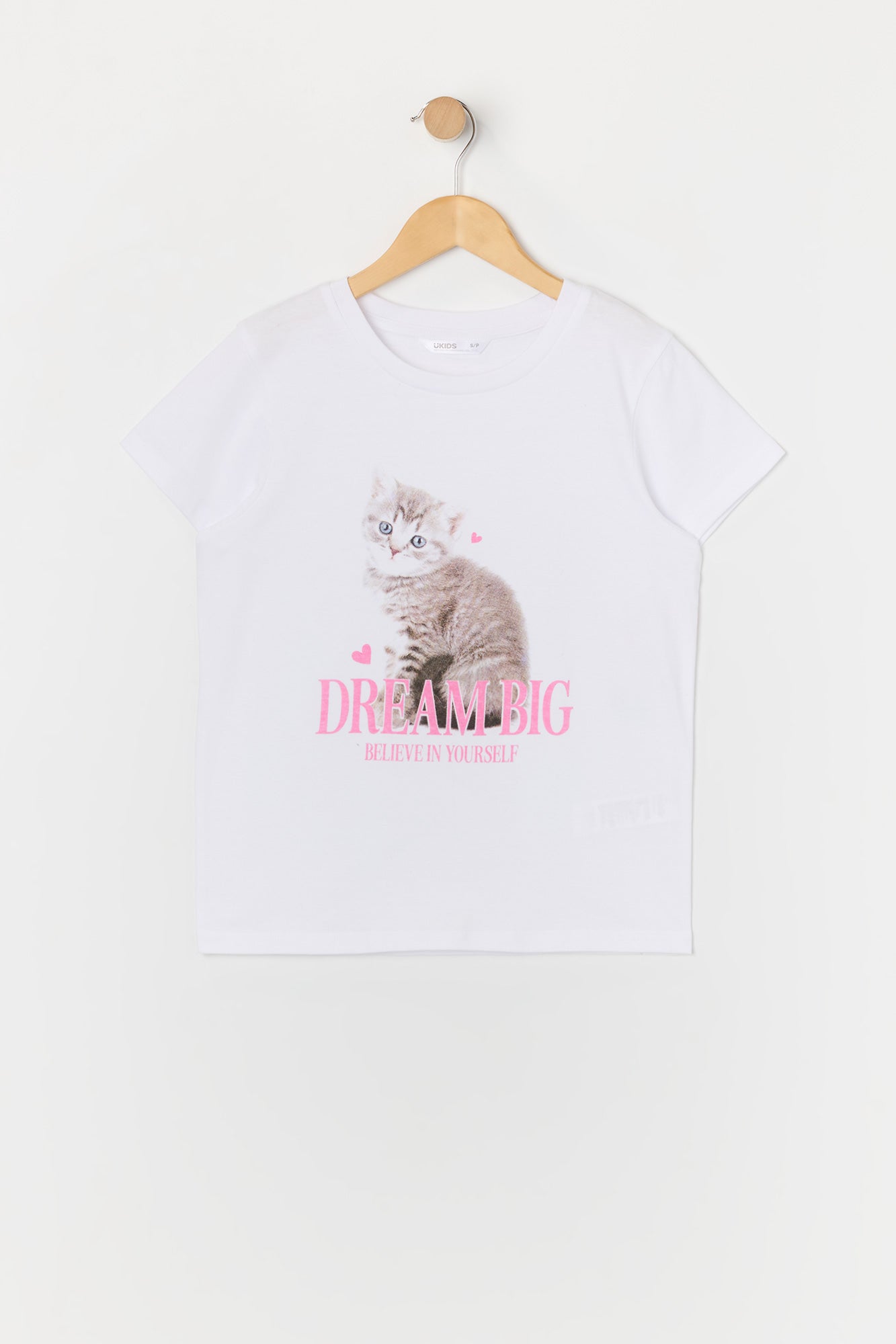 T-shirt à imprimé Dream Big Kitty pour fille