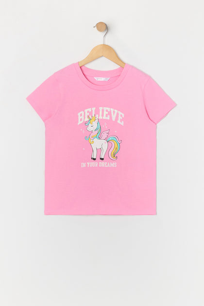 T-shirt à imprimé Unicorn Dreams pour fille