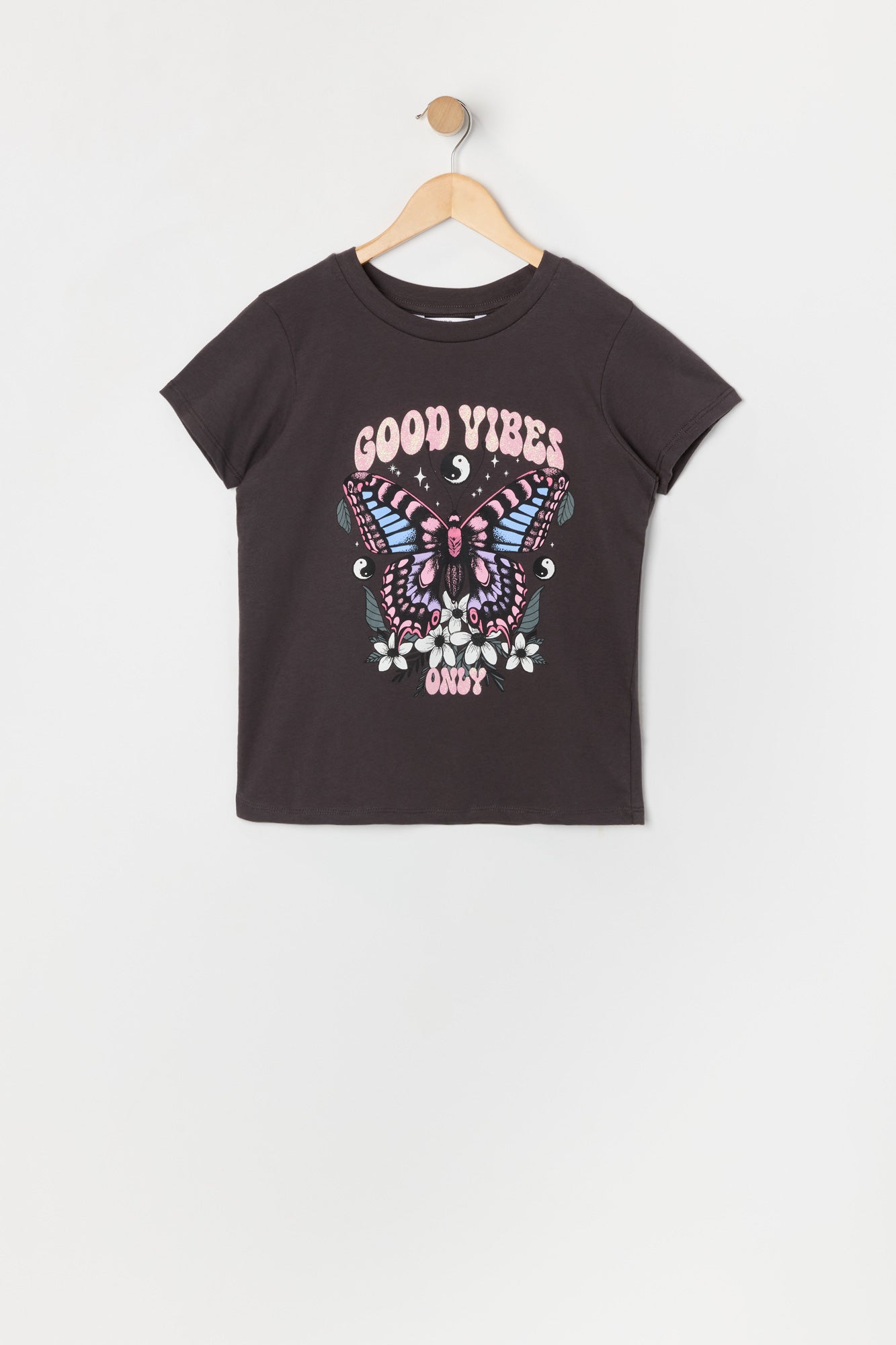 T-shirt à imprimé Good Vibes Only pour fille