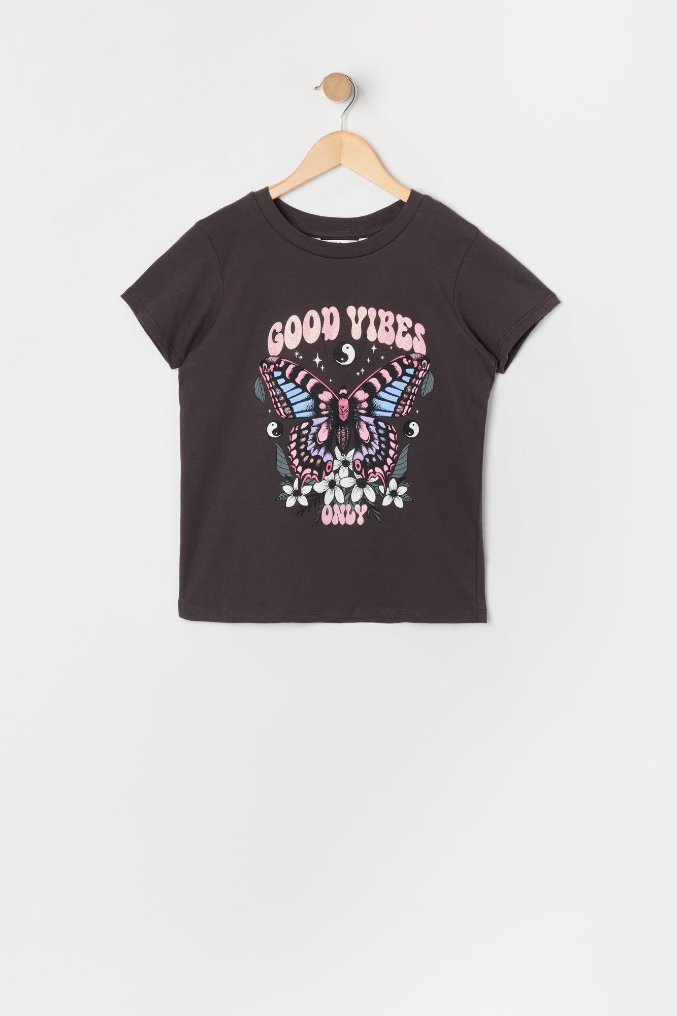 Girls Good Vibes Only Graphic T-Shirt