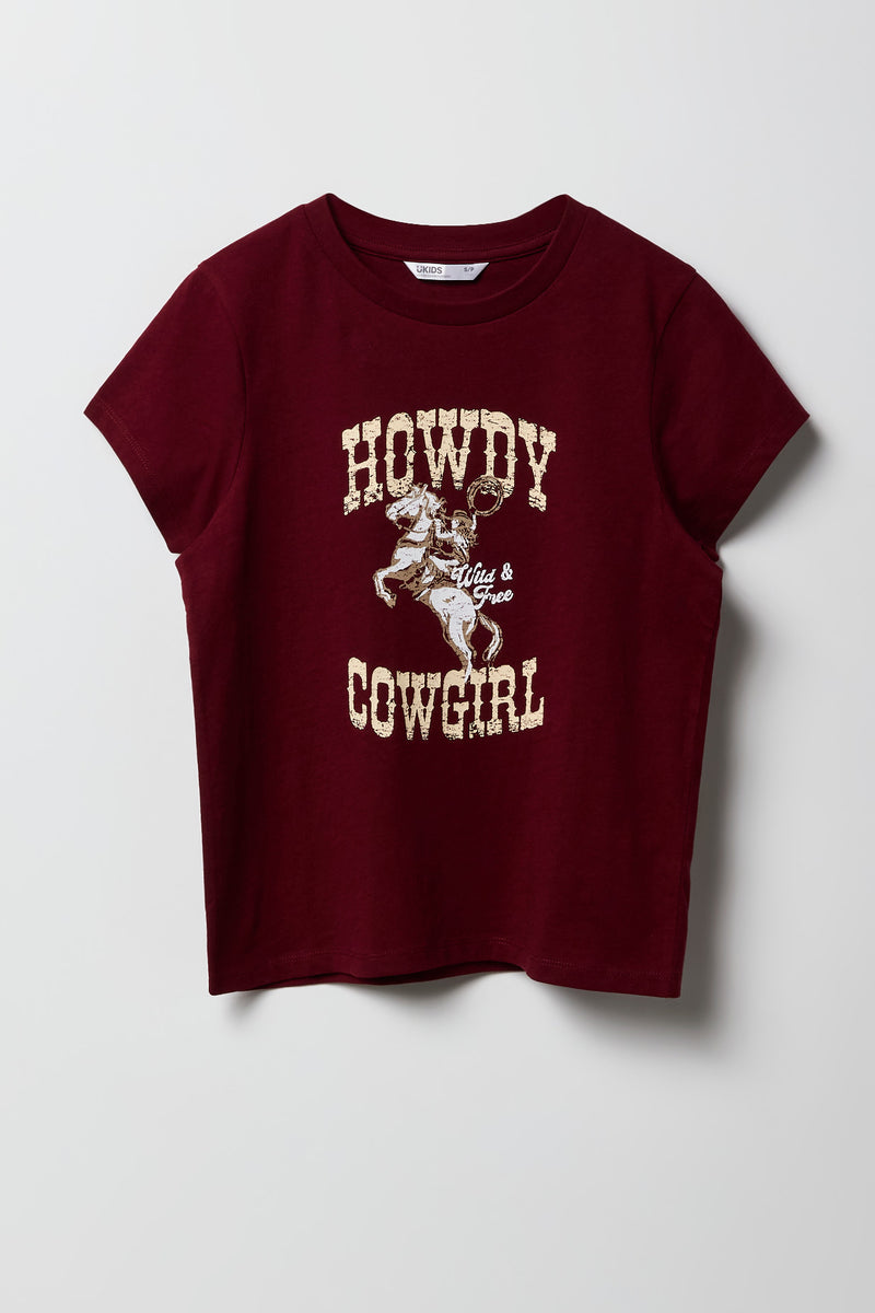 T-shirt à imprimé Howdy Cowgirl pour fille