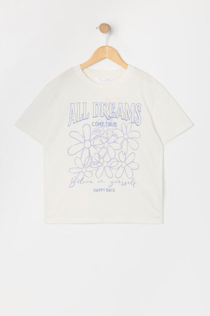 T-shirt à imprimé Dreams Come True pour fille