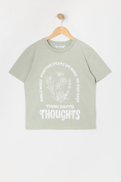 T-shirt à imprimé Happy Thoughts pour fille