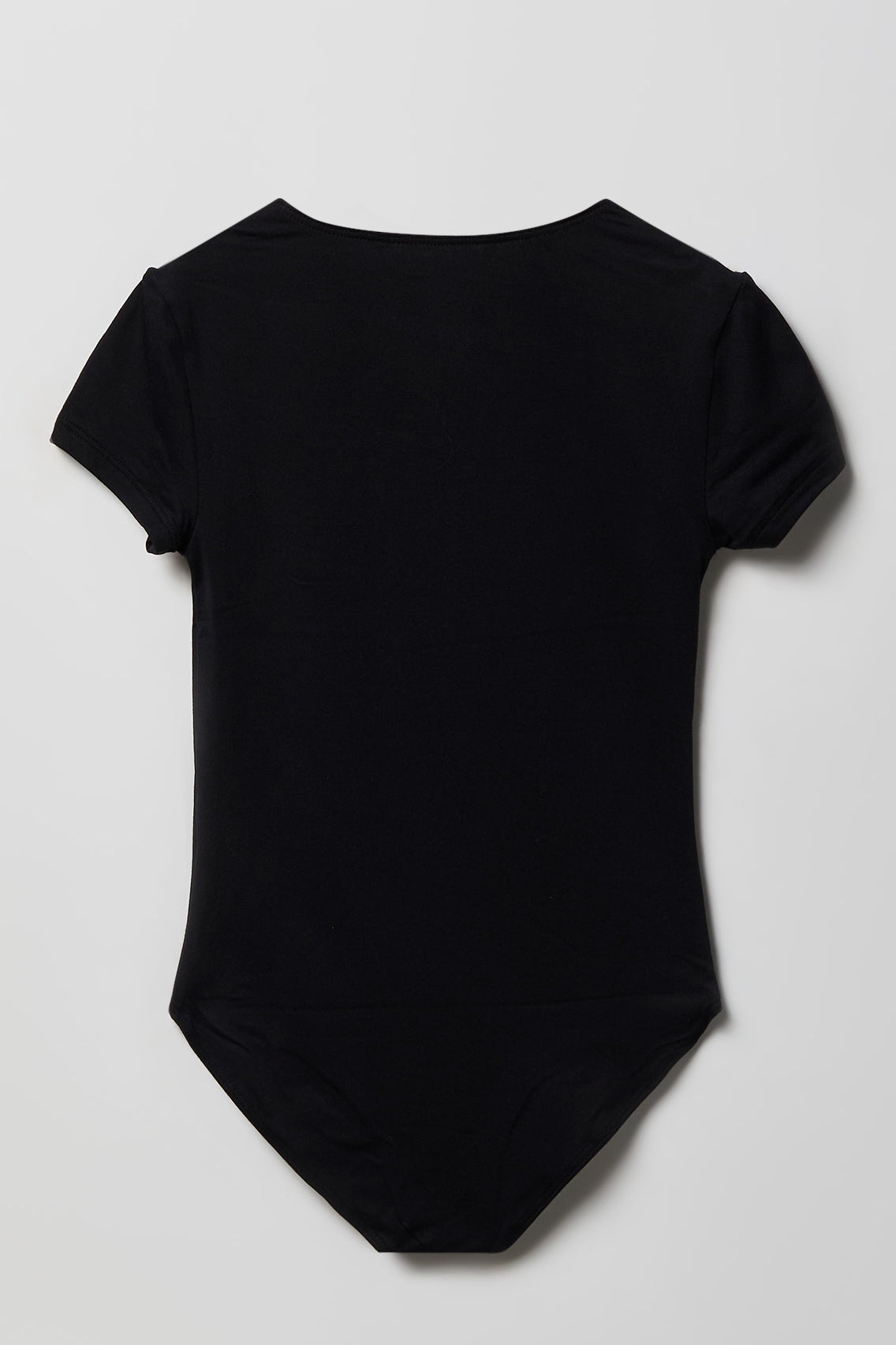 Alt View 2. Girls Contour Square Neckline Bodysuit - Black