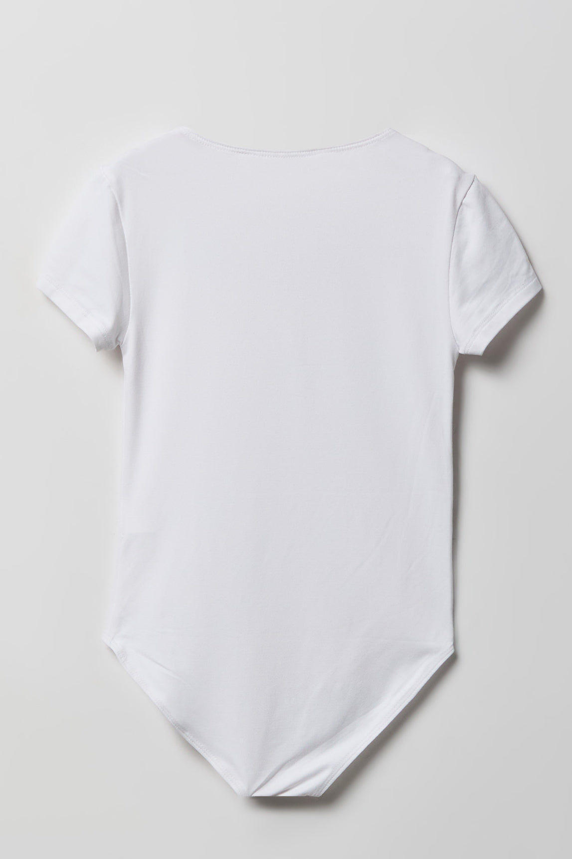 Alt View 2. Girls Contour Square Neckline Bodysuit - White