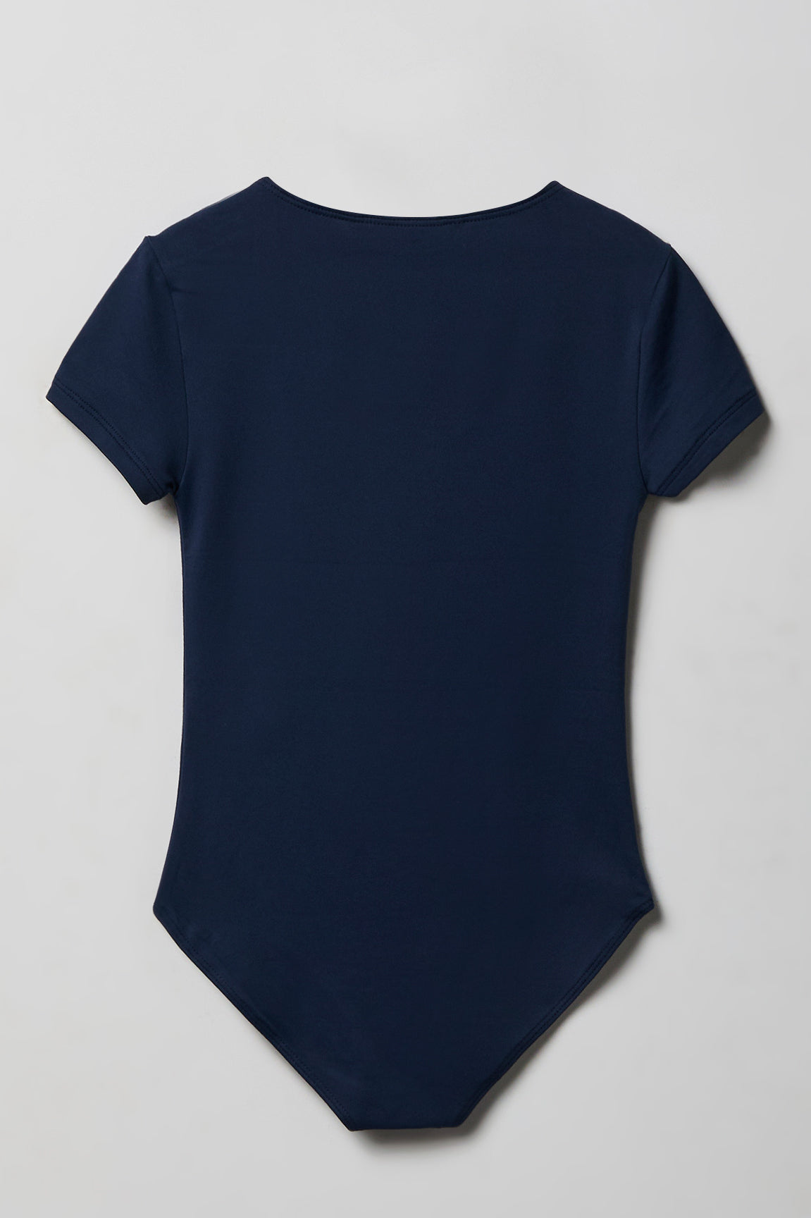 Alt View 2. Girls Contour Square Neckline Bodysuit - Navy