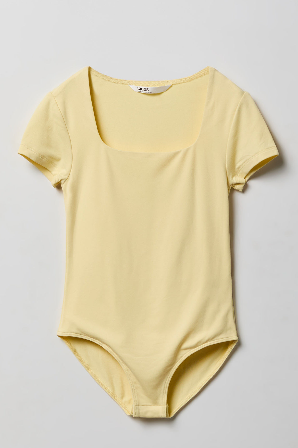 Maillot profilé à encolure carrée pour fille