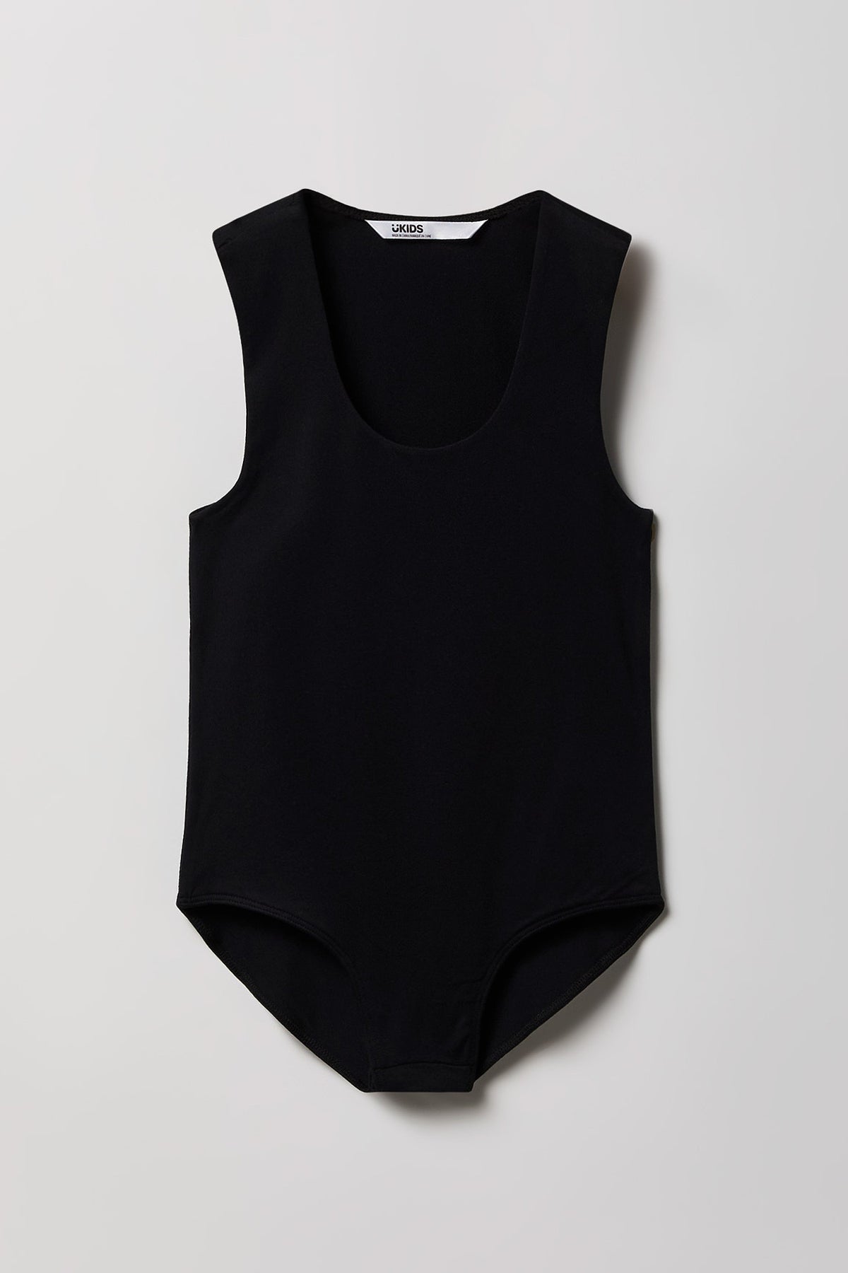 Girls Scoop Neckline Contour Bodysuit - Black