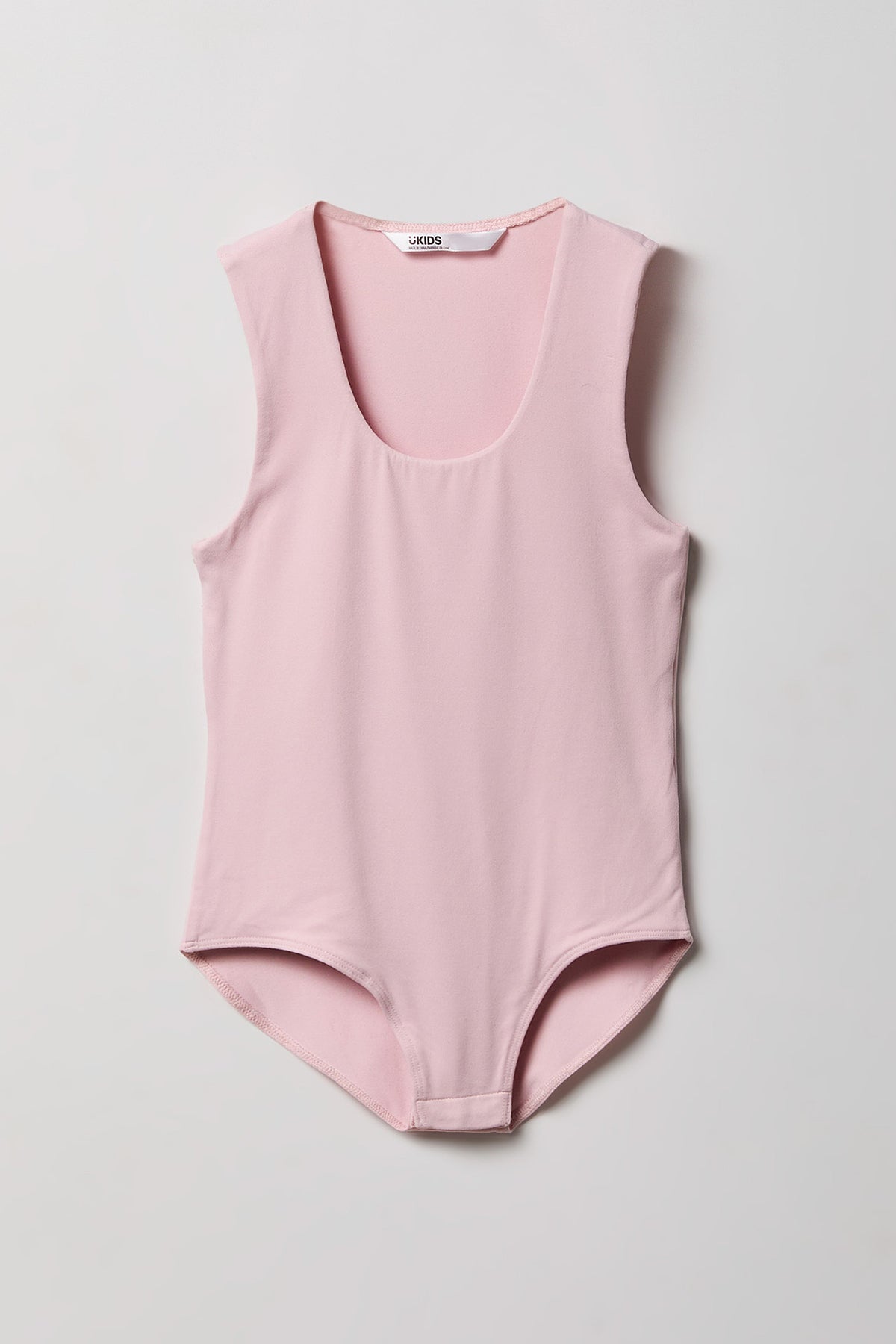 Girls Scoop Neckline Contour Bodysuit - Pink