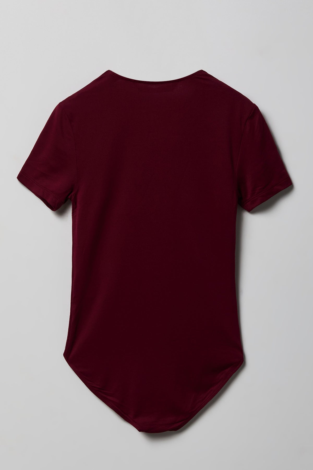 Alt View 2. Girls Contour Crew Neck Bodysuit - Burgundy