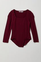 Girls Contour Square Neck Long Sleeve Bodysuit.