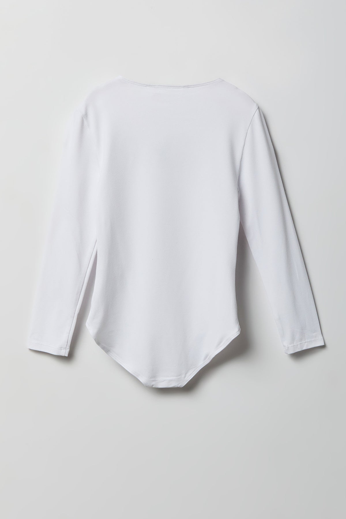 Alt View 2. Girls Contour Crewneck Long Sleeve Bodysuit - White