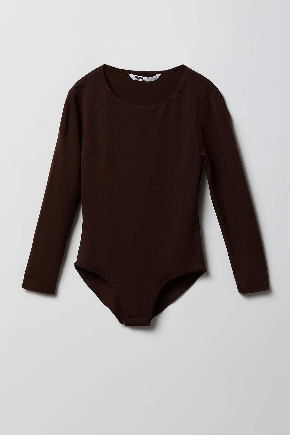 Girls Contour Crewneck Long Sleeve Bodysuit - Brown