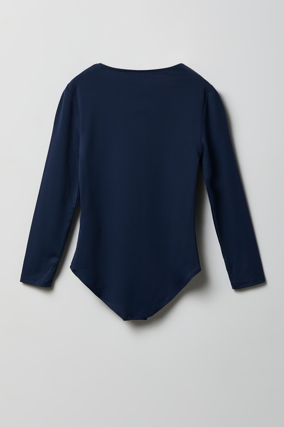 Alt View 2. Girls Contour Crewneck Long Sleeve Bodysuit - Navy