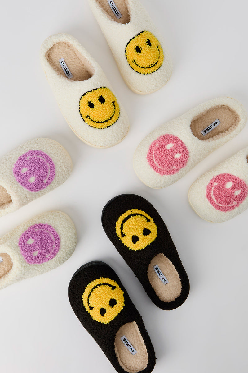Girls Smiley Sherpa Slipper