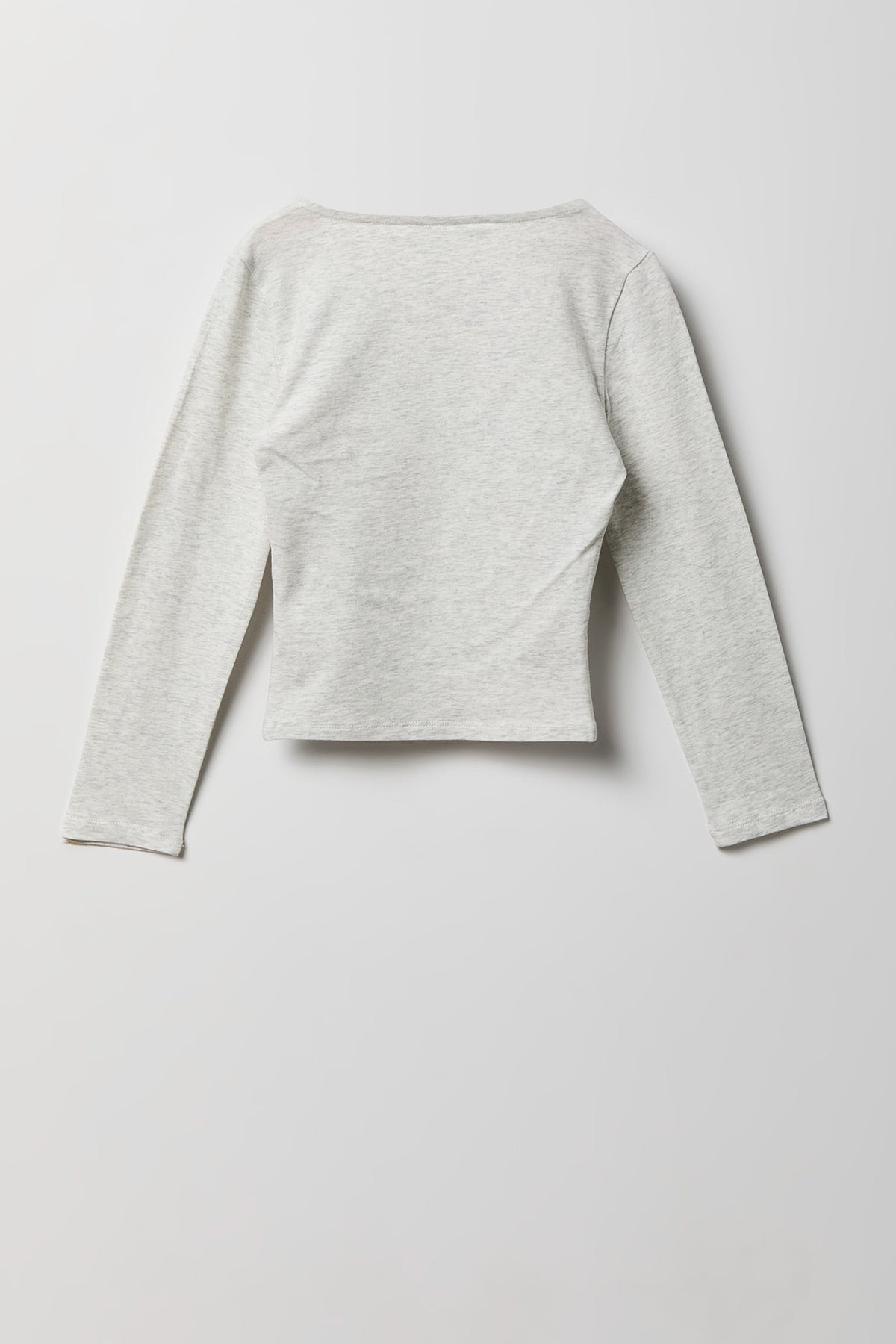 Vue alternative 2. Haut profilé doux à manches longues avec encolure carrée pour fille