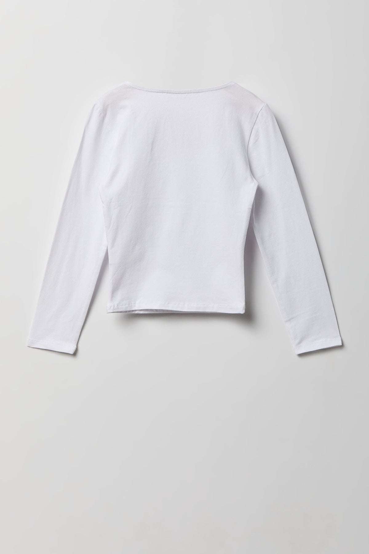 Vue alternative 2. Haut profilé doux à manches longues avec encolure carrée pour fille