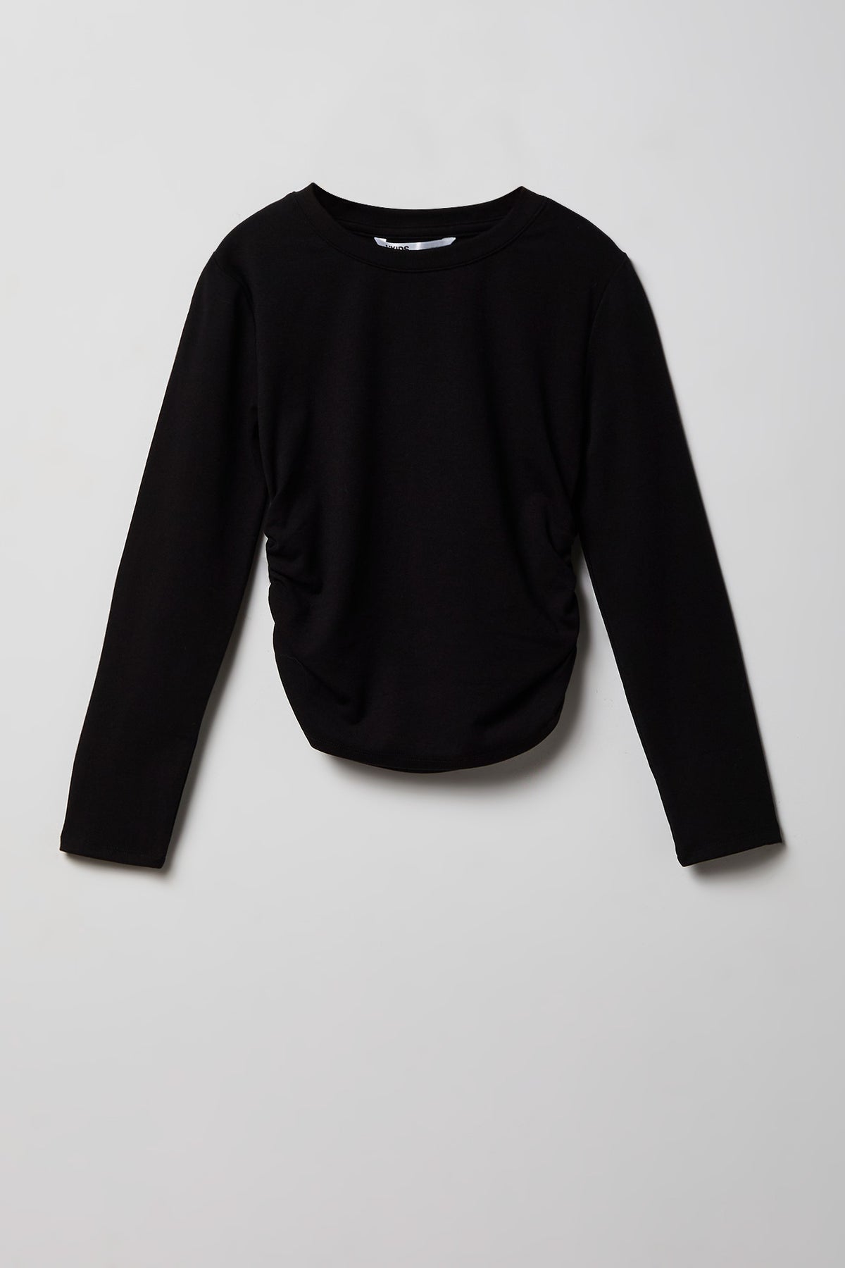 Girls Cinched Long Sleeve Top - Black