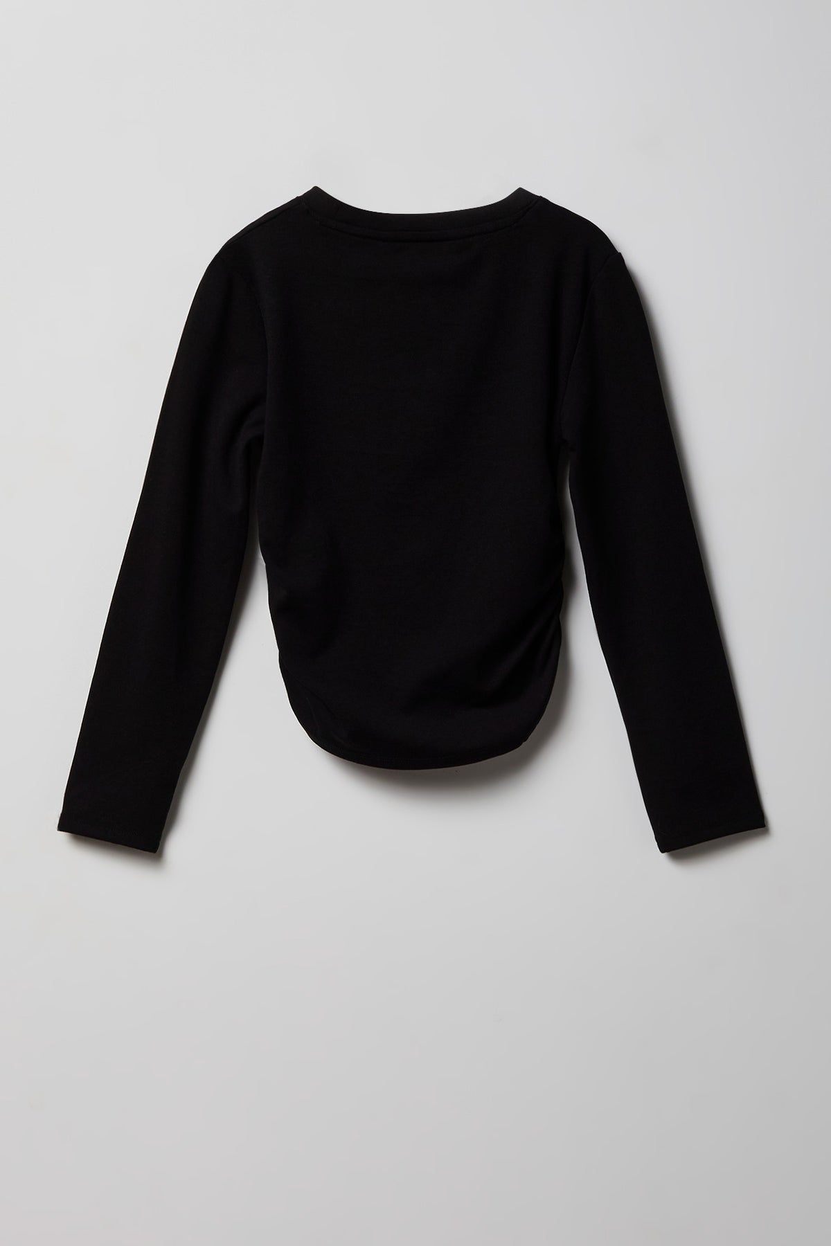 Alt View 2. Girls Cinched Long Sleeve Top - Black