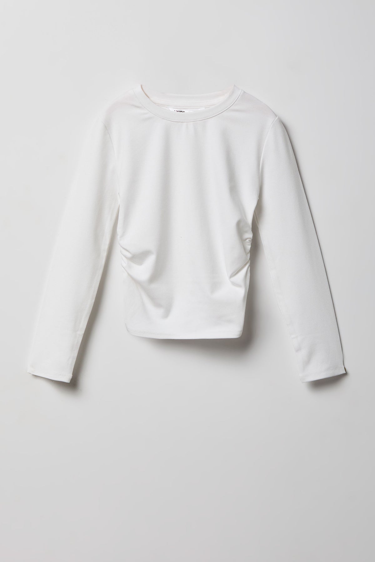 Girls Cinched Long Sleeve Top - White