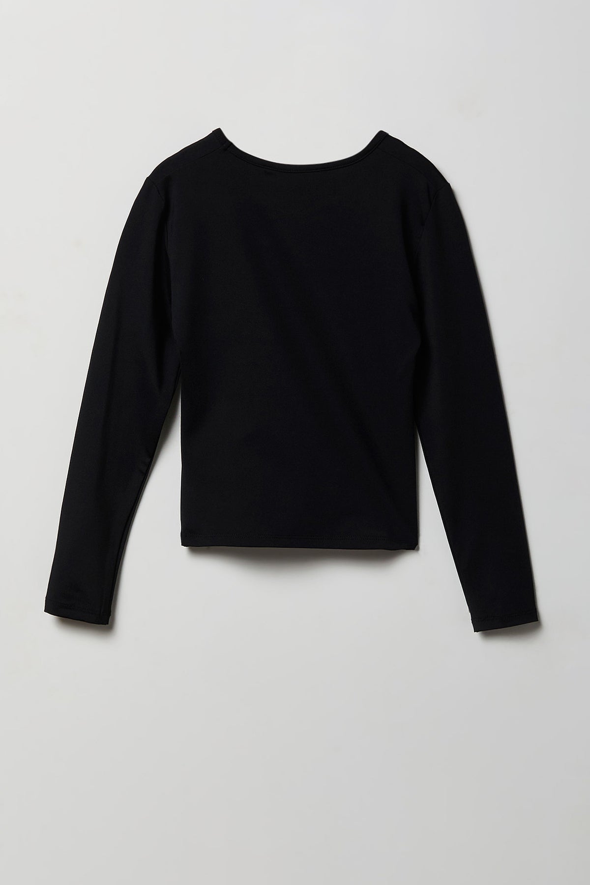 Alt View 2. Girls Ribbed Long Sleeve Top - Black