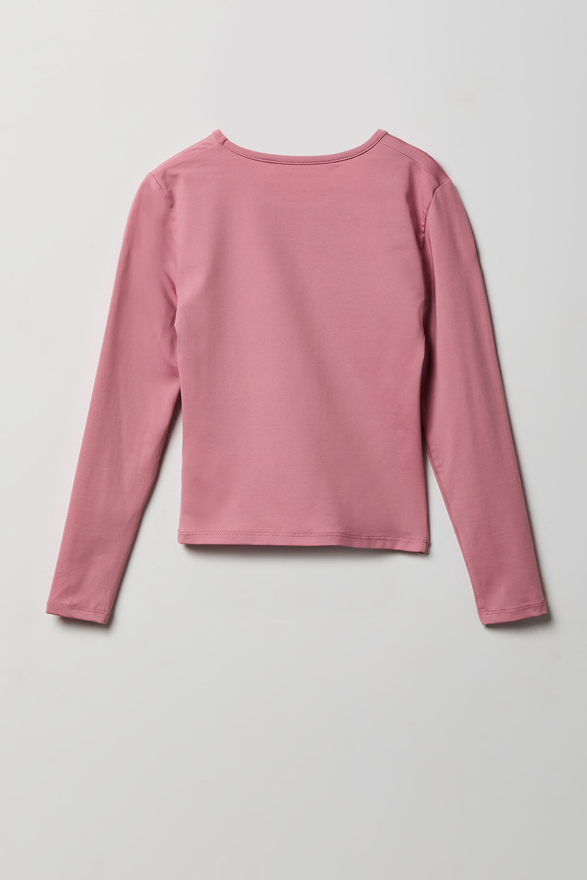 Alt View 2. Girls Ribbed Long Sleeve Top - Rose