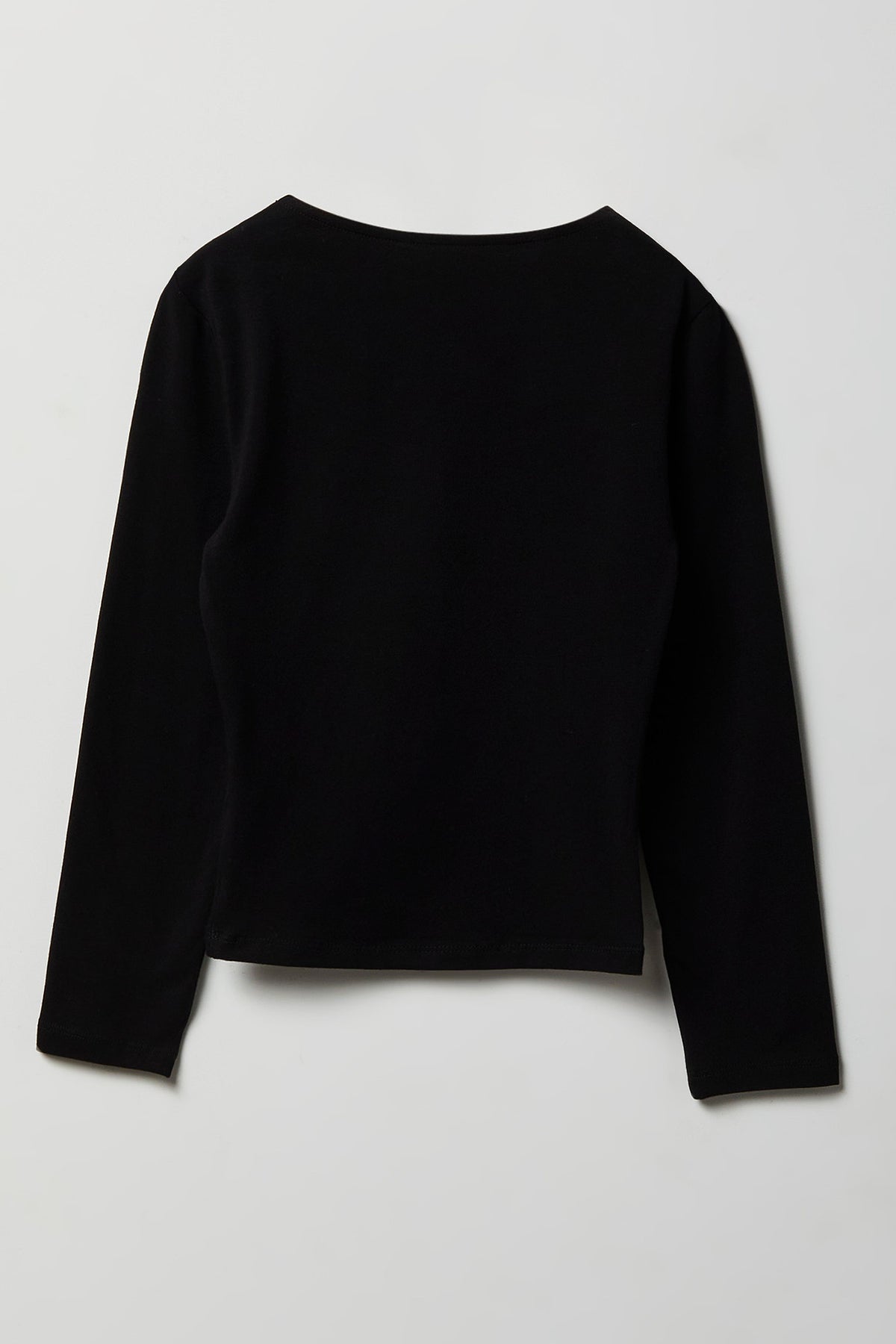 Alt View 2. Girls Contour Square Neck Top - Black