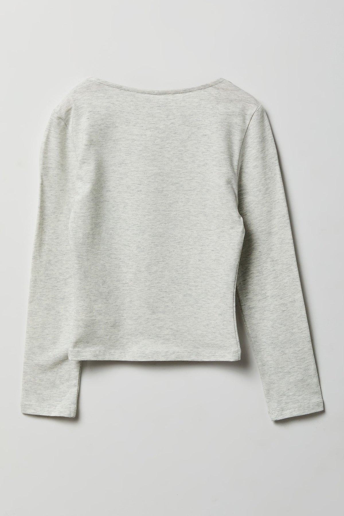 Alt View 2. Girls Contour Square Neck Top - Heather Grey