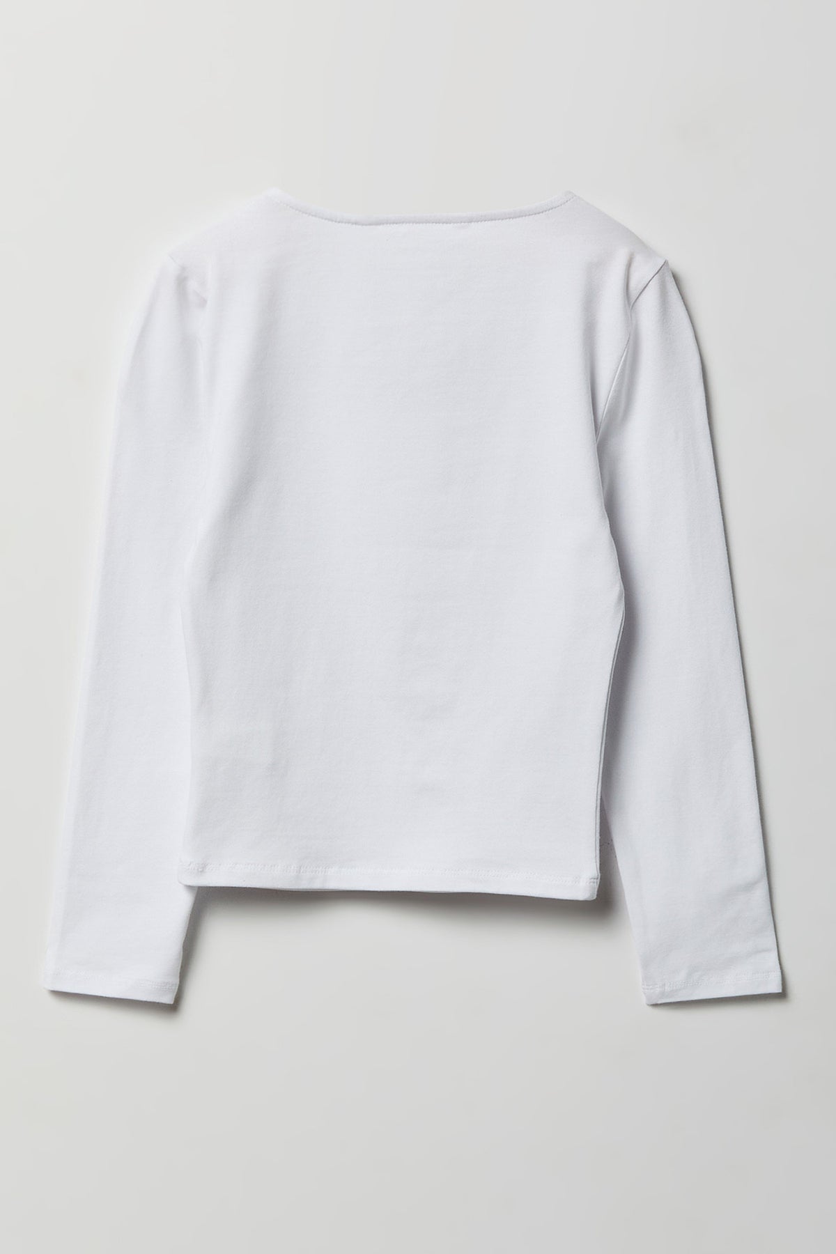Alt View 2. Girls Contour Square Neck Top - White