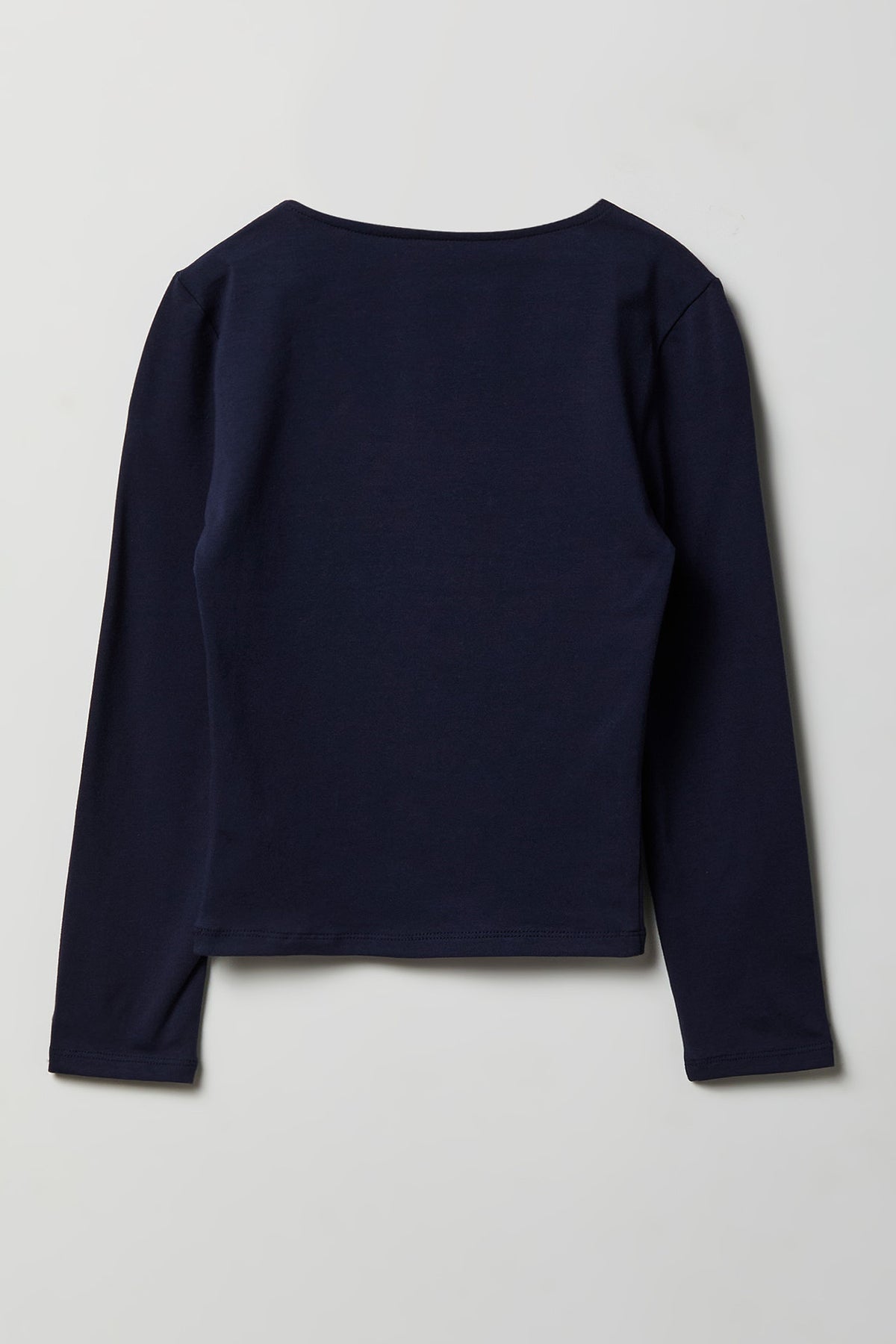 Alt View 2. Girls Contour Square Neck Top - Navy