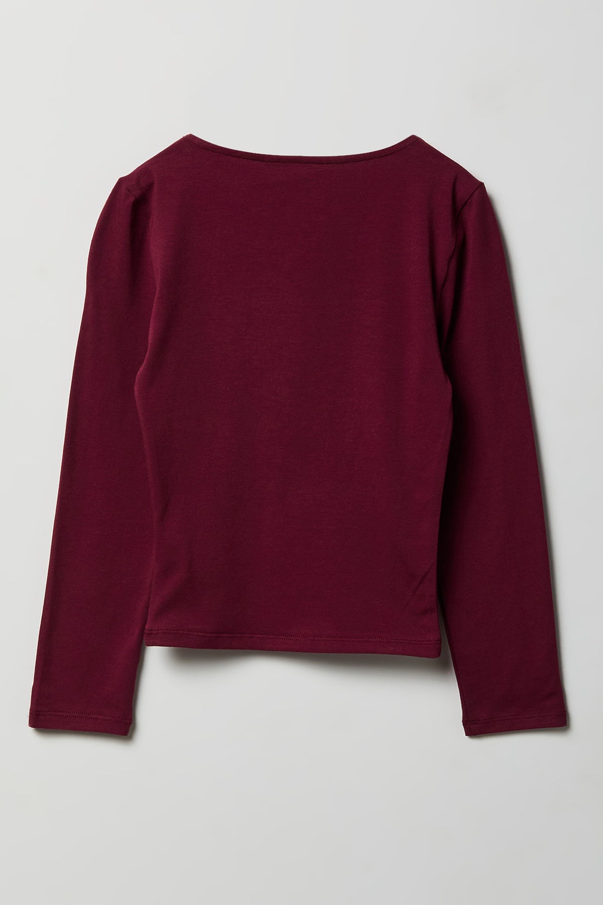 Alt View 2. Girls Contour Square Neck Top - Burgundy