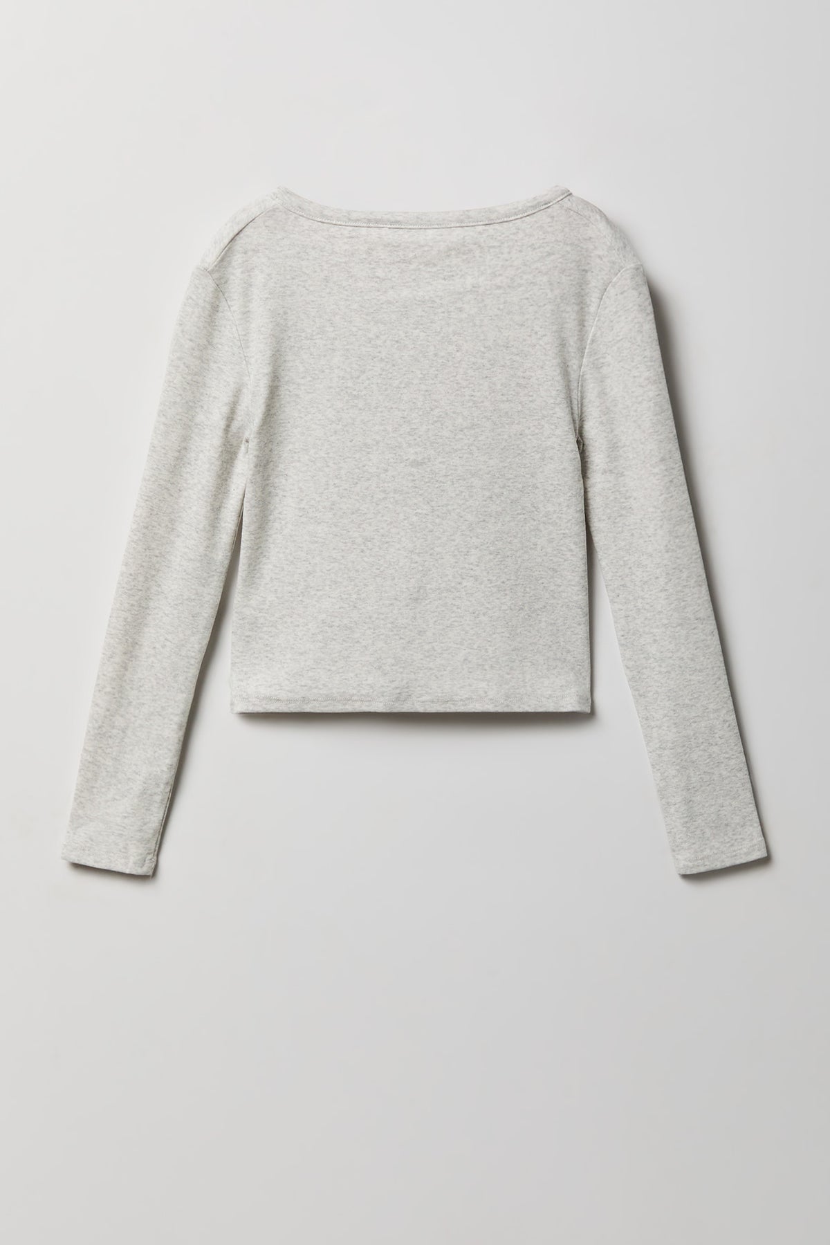 Vue alternative 2. Haut Henley côtelé à manches longues pour fille
